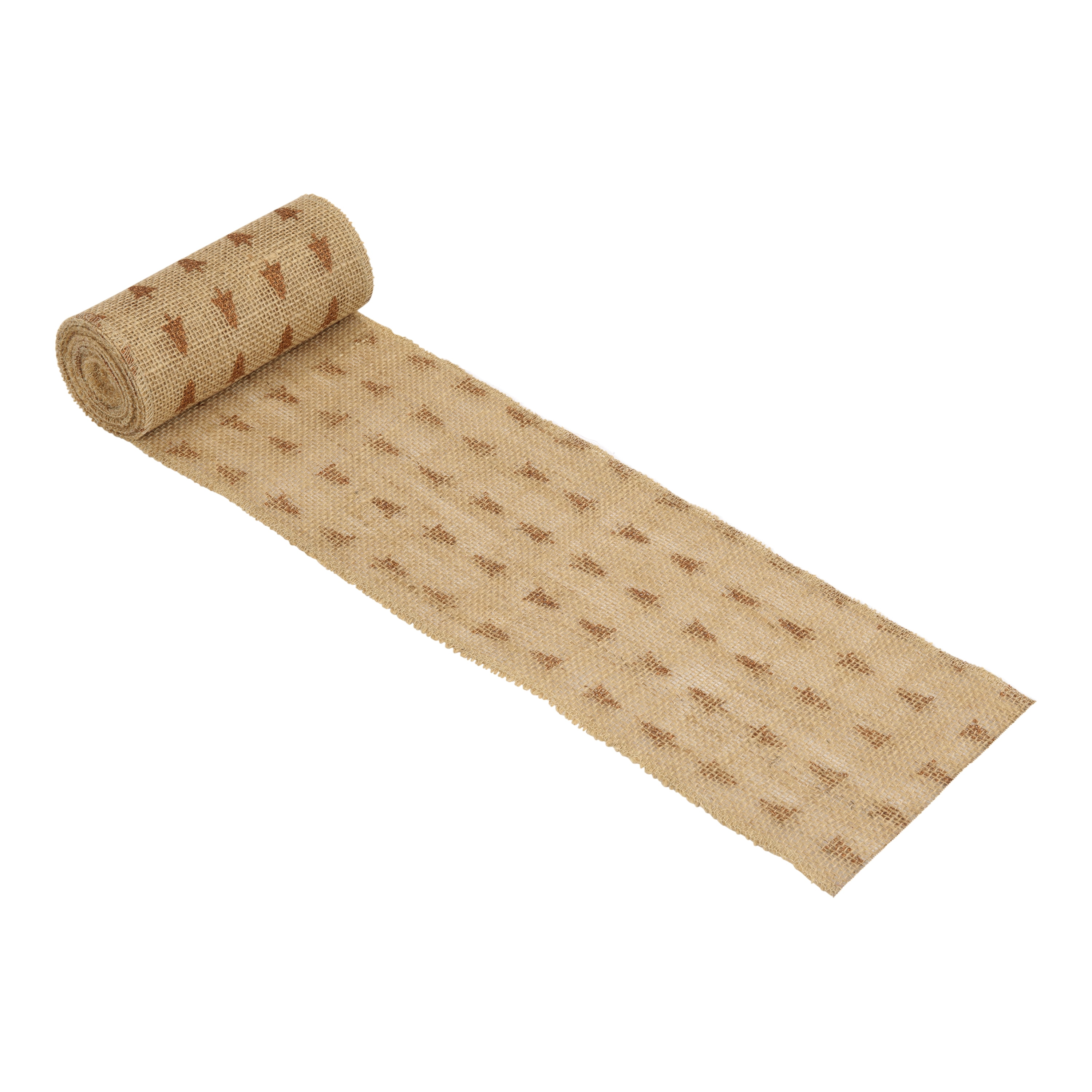 Love, Laugh, Craft Jute Burlap Roll Precut, 6"W x 5-Yards, 740-29, Brown/Bronze Tree Glitter