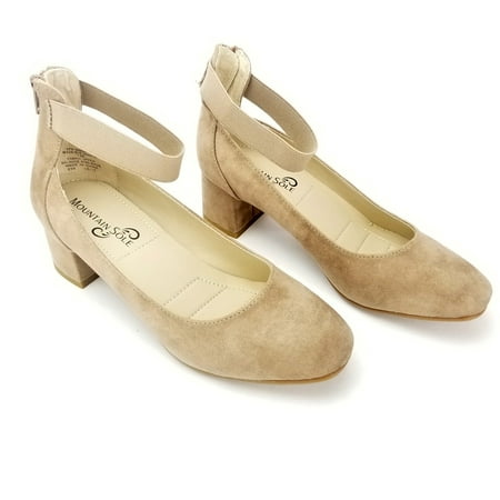 

Mountain Sole Women s Madyn Elastic Ankle Strap Pumps Back Zipper Secure Fit