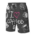 thumbnail image 6 of Uemuo I Love Coffee Pattern Men's Swim Trunks Hawaiian Beach Bathing Suit Swimsuits Beach Quick-Dry Shorts with Pockets-3X-Large, 6 of 9