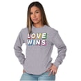 thumbnail image 4 of Inspirational Love Wins Rainbow Long Sleeve TShirt Men Women Brisco Brands X, 4 of 6