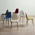 thumbnail image 2 of Teamson Home Minimalist Fabric Chair Seating Beige Fabric Wood Grain Legs Set of 2 For Kitchen Dining Living Room Reading Bedroom Office, 2 of 6