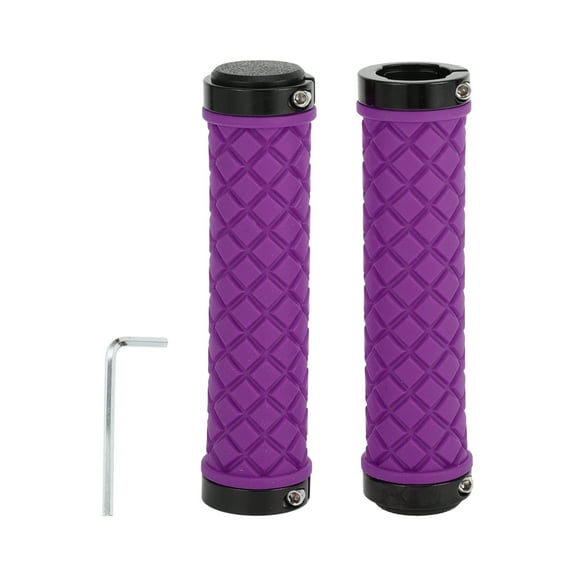 Unique Bargains Bike Handlebar Grips Covers 128mm Long Lightweight Bicycle End Grips Protector Purple 1 Set