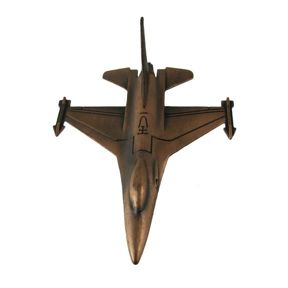 Bronze F-16 Fighter Jet Collectible Diecast Pencil Sharpener USAF Navy Vet Gift