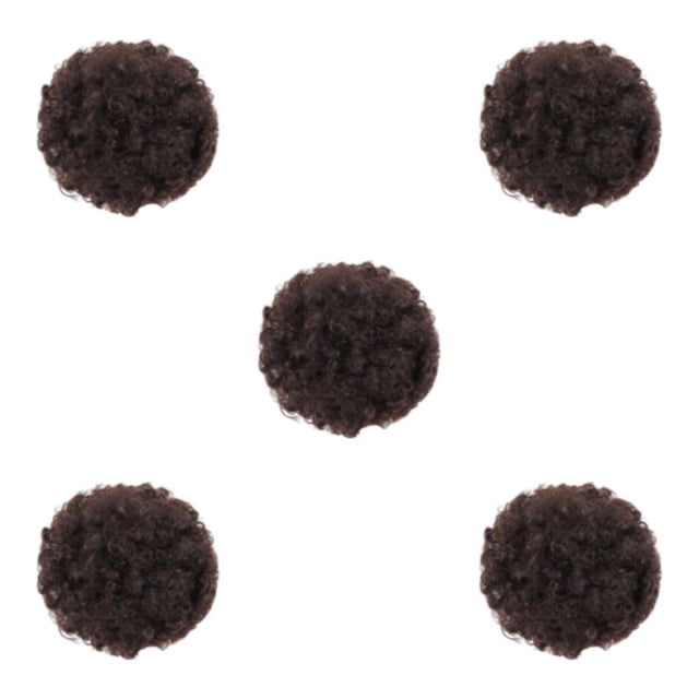 maskred Fashionable Afro Puff Drawstring Ponytail Bun Synthetic Hair Bun For Trendy Brown Black 5Set