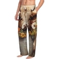 thumbnail image 2 of Uemuo Bucket Flower Cow Pattern Men's Wide Leg Palazzo Lounge Pants with Pockets Light Weight Loose Comfy Casual Pajama Pants-Small, 2 of 9