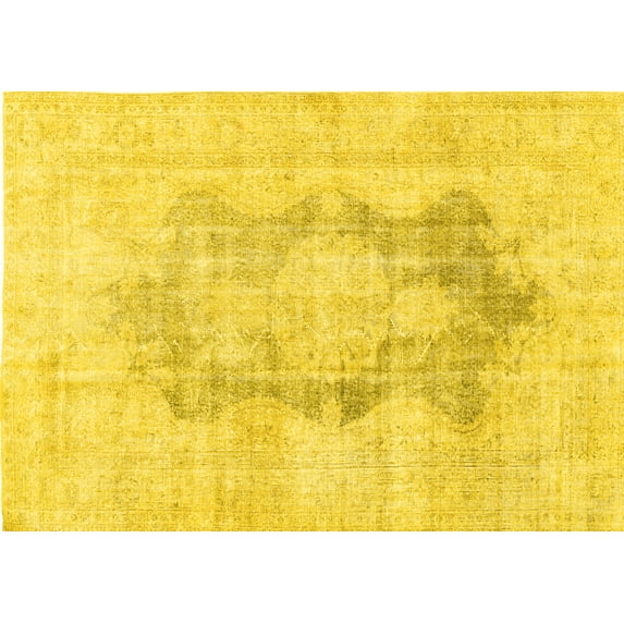Ahgly Company Indoor Rectangle Persian Yellow Traditional Area Rugs, 5' x 7'