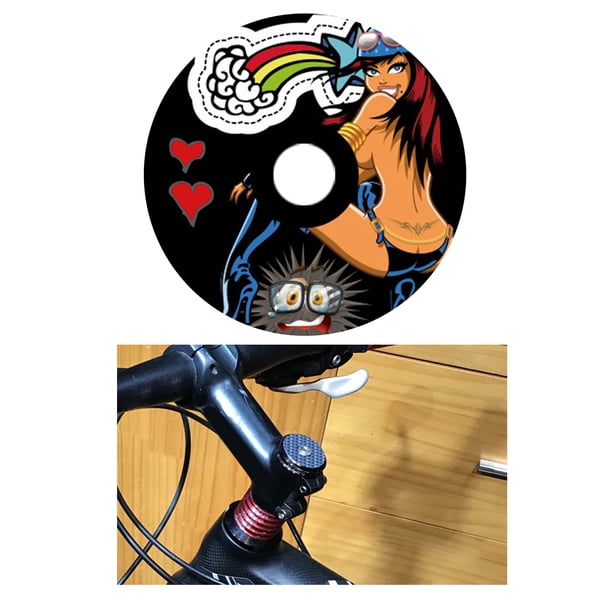 Novedad Impresa Auricures para Bicicletas de Bicicleta de Bicicleta Supresión a Prueba de Polvo S Reempzo de 28.6mm Forks Mountain Road Bike Macarena cubierta de la tapa superior de los auriculares de bicicleta