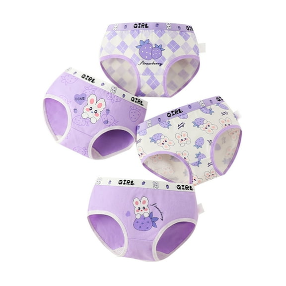 GYRATEDREAM Kids Little Girls Underwear Soft Cotton Underwear Kids Breathable Comfort Panty Briefs Toddler Undies Pack of 4
