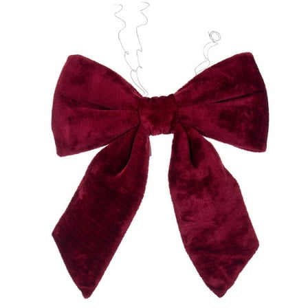 18" x 23" Burgundy Faux Fur Bow