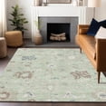 thumbnail image 6 of HomeRoots 622927 10 x 14 ft. Artichoke Green, Ivory & Brown Floral Washable Transitional Indoor & Outdoor Rectangle Area Rug, 6 of 9