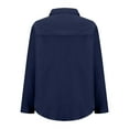 thumbnail image 6 of XFLWAM Long Sleeve Button Down Shirts for Women Collared Lightweight Textured Casual Shacket Tops Navy L, 6 of 7