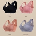 thumbnail image 5 of Hkoxplj Women's Plus Size Front Closure Bra Wireless Lace Bra Full Coverage Breathable Bra Wirefree Support Bra with Wide Straps for Older Women Comfortable Everyday Light Exercise Bra, 5 of 9