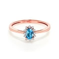 thumbnail image 2 of Gem Stone King 0.38 Ct Oval Swiss Blue Topaz White Diamond 18K Rose Gold Ring, 2 of 3