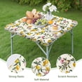 thumbnail image 4 of Yellow Lemon Fruit Flowers Yellow Pattern Square Fitted Tablecloth with Elastic Edge,Square Table Cover,Washable Elastic Table Cover for Home Kitchen Party Decor 34"x34", 4 of 6