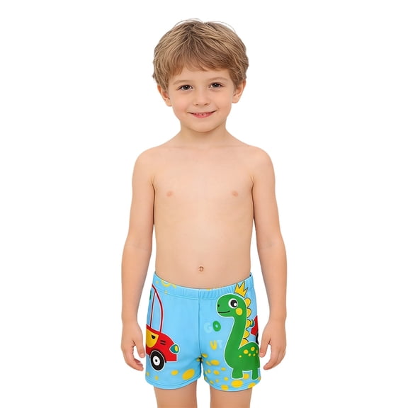 JAJAHO Boys Swim Trunks Cartoon Dinosaur Print Swimwear Bottoms For Kids Toddler Beach Pool Swim Shorts Age 2-10 Years Trendy Beachwear
