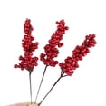 thumbnail image 4 of 5 uds. De bayas rojas artificiales de Navidad, ramas de cono de pino para Navidad, corona DIY para el hogar, decoraciones de regalo, adorno de árbol de Navidad 2024, 4 of 5