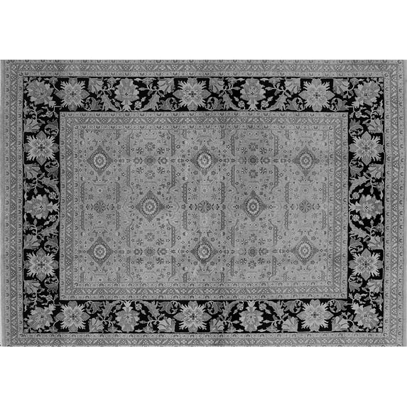Ahgly Company Indoor Rectangle Oriental Gray Industrial Area Rugs, 5' x 7'