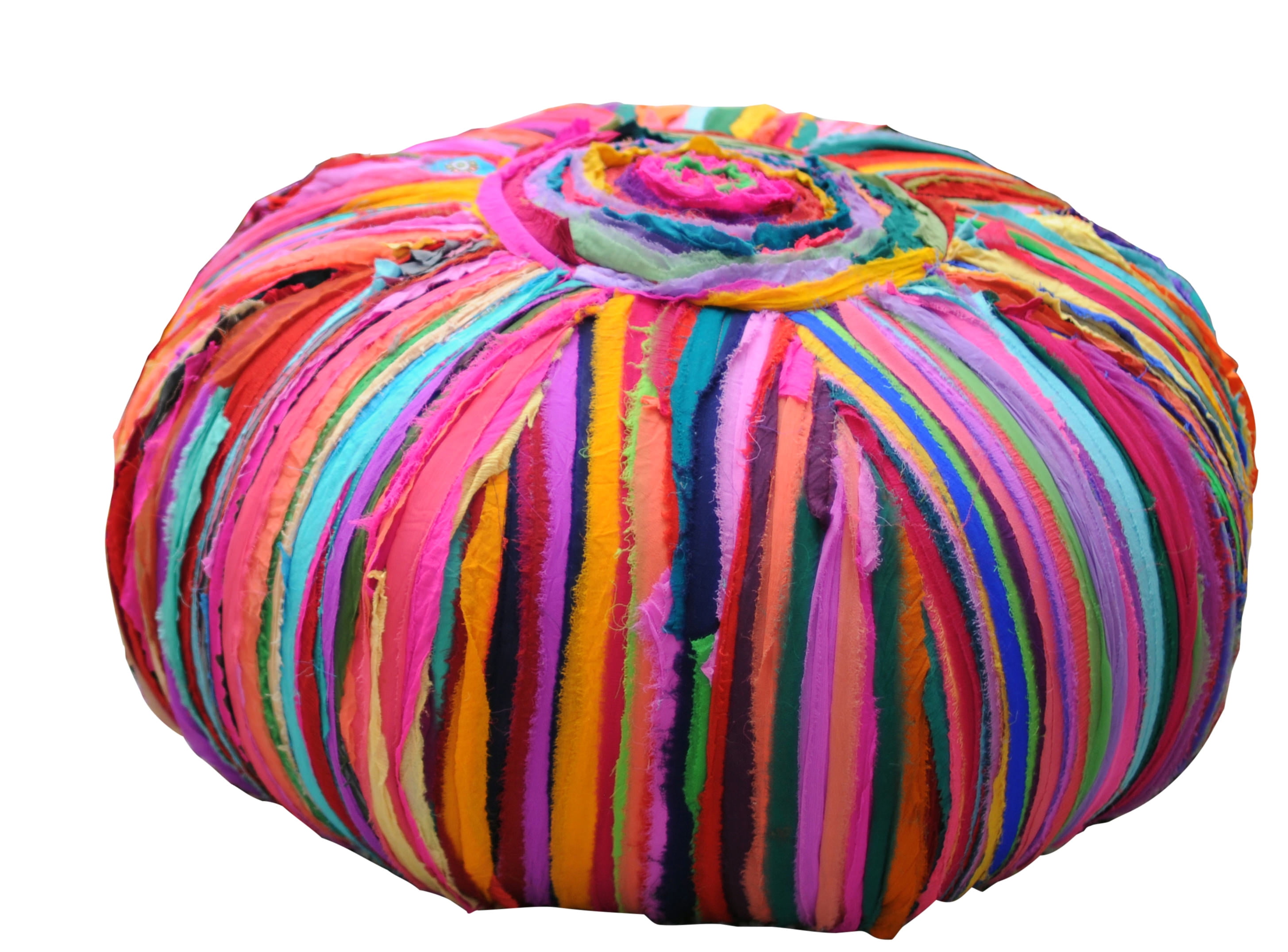 ACME Bali 24"W Bean Bag Pouf in MultiColor Cotton