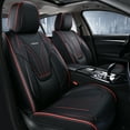 thumbnail image 2 of Coverado Red Trim Car Seat Covers Full Set, Waterproof Faux Leather Front and Back Seat Protectors, Airbag Compatible Covers Universal Fit Cars SUVs Sedans and Trucks, 2 of 9