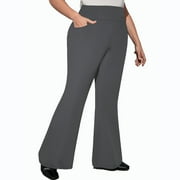 Timegard Flare Leggings with Pockets for Women High Waist Belly Control Yoga Pant Butt Lifting Sports Workout Trousers