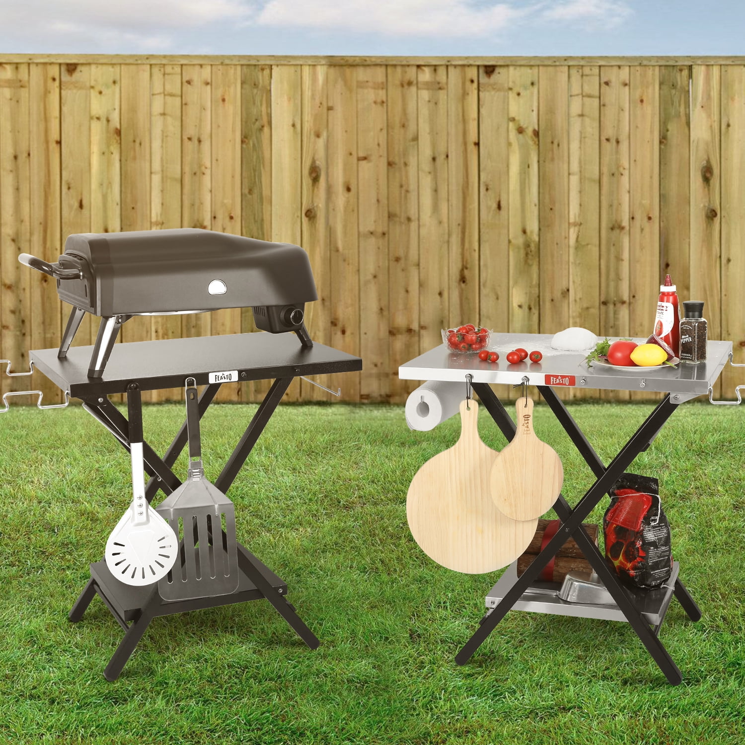Feasto 24 x 30 Foldable BBQ Outdoor Cooking Table Large Portable Camping Station Walmart