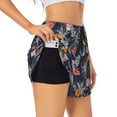 thumbnail image 3 of Lsque Hawaiian Style Printed Women's Running Shorts with Liner Pockets,Elastic Quick Dry Workout Athletic Gym Yoga Shorts,Womens High Waist Shorts-XX-Large, 3 of 9