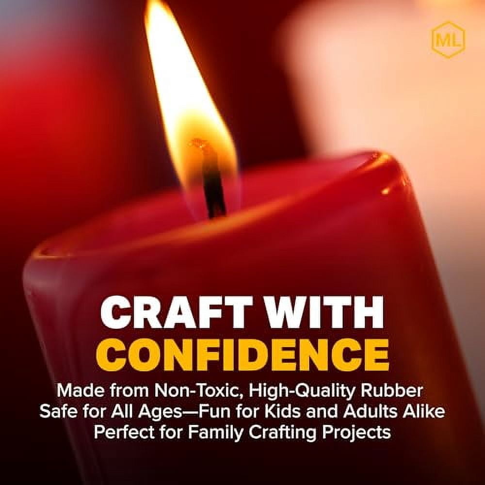 Mann Lake Flat Top Votive Candle Mold, 4-Cavity Flexible Reusable Rubber Mold for Handmade Paraffin, Beeswax, and Soy Wax Candles, Easy-Release, Heat-Resistant, Durable Mold for Cr