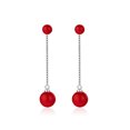 thumbnail image 1 of Pendiente Sonducket de Perla de Imitación Gota Bola Roja Joyería Linda AP016939-01, 1 of 6