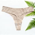 thumbnail image 6 of Noric Women's Cotton Ribbed Thong Panties Low Rise Stretchy Soft Breathable Daily Underwear, 6 of 6