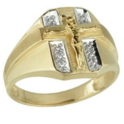 10kt Gold Crucifix Men's Ring