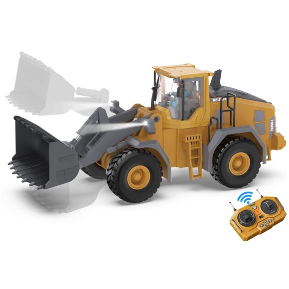 9-Channel Metal Rc Wheel Loader - Remote Control Kids Construction Play Toys With Realistic Lights And Sound 1:20 Scale Tractor Toys For 3+ Boys Perfect 2024 Kids Birthday Gift For Ages 3-12+
