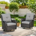 thumbnail image 5 of Gymojoy 6-Piece Outdoor Sectional Furniture Set,Wicker Patio Conversation Sets,L Shape All Weather Outside Couch Sofa Set with Swivel Chairs Ottoman,Brown, 5 of 12