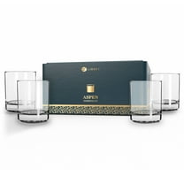 Libbey Aspen Double Old Fashioned Glasses Set of 4, 10.5 Oz, Clear, Retro Rocks Glasses, Bar Glassware for Bourbon, Cocktails, and More