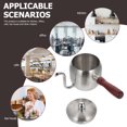 thumbnail image 2 of WHAMVOX 1 Pc Coffee Maker with Wood Handle Long Mouth Stainless Steel for Coffee Lovers Cafe Use, 2 of 8