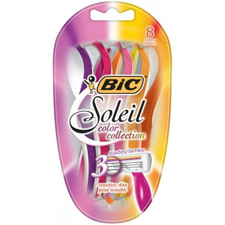 BIC Soleil Color Collection, Disposable Razor, Women, 8-pack