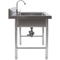 thumbnail image 2 of Miumaeov Stainless Steel Free Standing Utility Sink, Single Bowl Commercial Kitchen Prep & Utility Sink with Backsplash and Faucet for Restaurant Workshop, 2 of 9