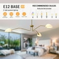 thumbnail image 6 of 3-Arm Mid-Century Brass Chandelier with Glass Shades - Adjustable Dimmable Farmhouse Pendant Light for Kitchen Island, Dining & Living Room, 6 of 8