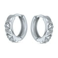 thumbnail image 2 of Bling Jewelry Womens Elegant CZ Hoop Earrings Criss Cross OXOX Huggie Sterling Silver for Men, 2 of 4
