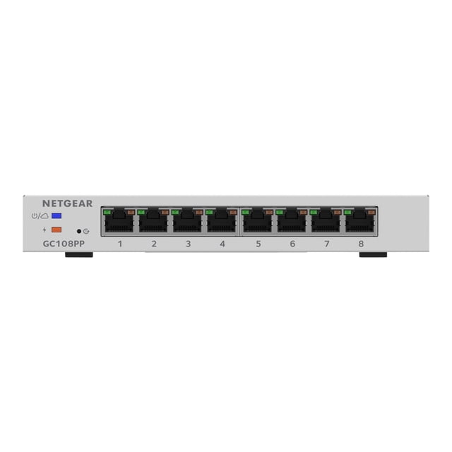 NETGEAR Smart GC108PP - Switch - L3 Lite - Intelligent - 8 x 10/100/1000 (poe+) - de Bureau, Montable au Mur - poe+ (126 W)