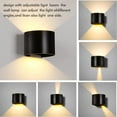 thumbnail image 3 of Aplique de pared LED de 12 W para interior y exterior, resistente al agua IP65, 960 lm, moderno aplique de aluminio, regulable, blanco neutro 4500 K [negro], 3 of 5