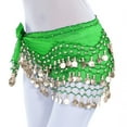 thumbnail image 2 of Women's Belly Dance Hip Scarf Beads Fringe Skirt Wrap for Belly Green-1 Free Size, 2 of 4
