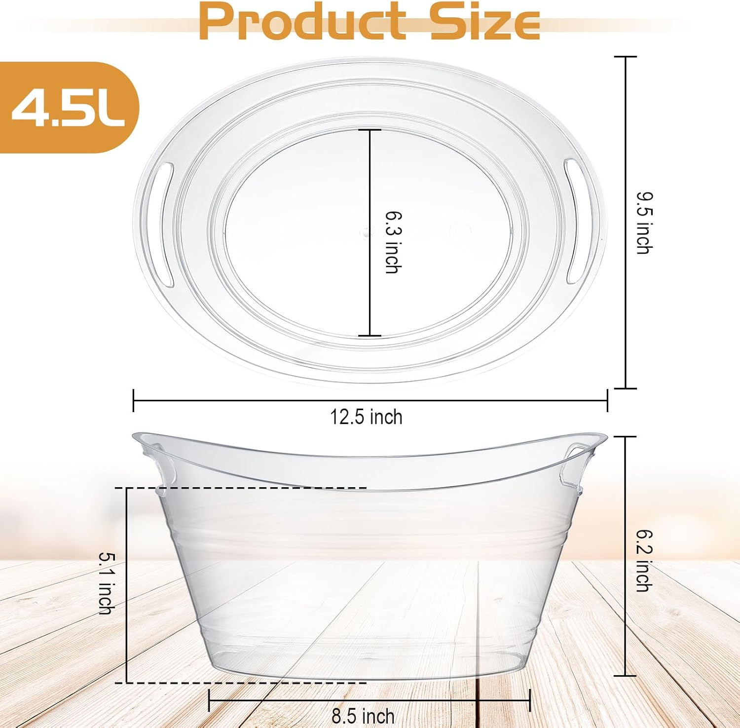 12 Pcs  Plastic Ice Bucket Set with Scoops for Wine Beer Cocktail Parties