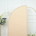 thumbnail image 5 of Balsa Circle 6x3 feet Matte Beige Fitted Spandex Half Moon Wedding Arch Backdrop Stand Cover Party Events Decorations, 5 of 8
