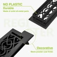 thumbnail image 6 of Naiture Stainless Steel Floor Register, Heavy Duty Rust-Resistant Floor Vent Cover, Metal Damper or Lever, Victorian Style Grate Floor Vent, Duct Size 4" X 10", Black Finish, 6 of 13