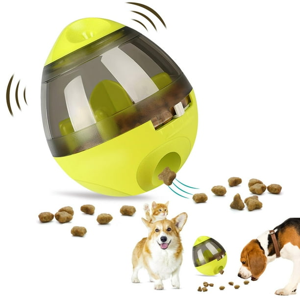 Juguete para mascotas con vaso, bola automática de alimentación lenta para mascotas, juguete para perros y gatos para aumentar el coeficiente intelectual interactivo, golosina ajustable para
