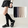 thumbnail image 5 of YTDSCS 1 Pairs Girls Knee High Socks Cotton Knit Mid-Calf Socks Thigh High Socks for Baby Toddler Kids School Uniform 3-12T, 5 of 5