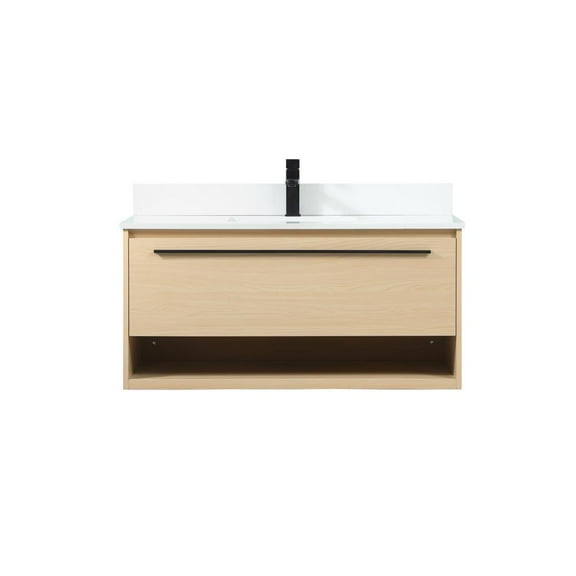 40 inch single bathroom vanity in maple with backsplash