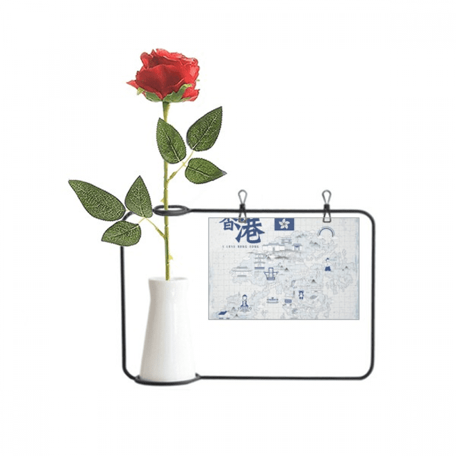 Hong Kong Famous Points China Artificial Rose Flower Hanging Vases Decoration Bottle