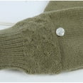 thumbnail image 2 of WREESH Unisex Pop-Top Winter Knitted Gloves Half Fingered Solid Color Flip Warm Finger Gloves Olive Green, 2 of 5