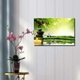 thumbnail image 2 of Wall26 Rocks and Flowers Over Bamboo Branches on a Lake with a Waterfall - Canvas Art Home Decor - 12x18 inches, 2 of 3